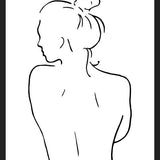Cuadro Female body sketch 1 - Black and white