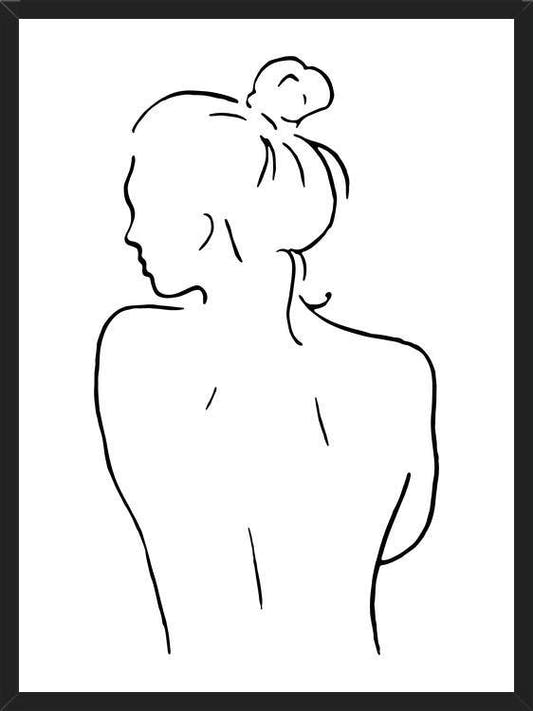 Cuadro Female body sketch 1 - Black and white