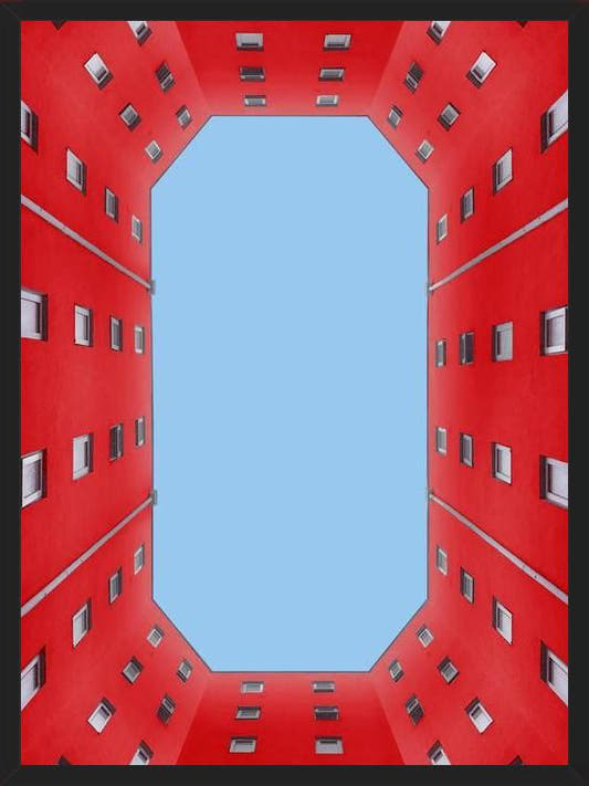 Cuadro edificio rojo