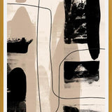 Cuadro Abstracto Beige Blanco y Negro I