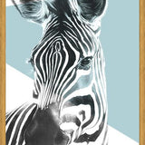 Cuadro cebra en celeste