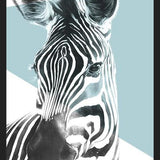 Cuadro cebra en celeste