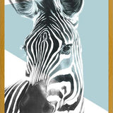 Cuadro cebra en celeste