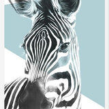 Cuadro cebra en celeste