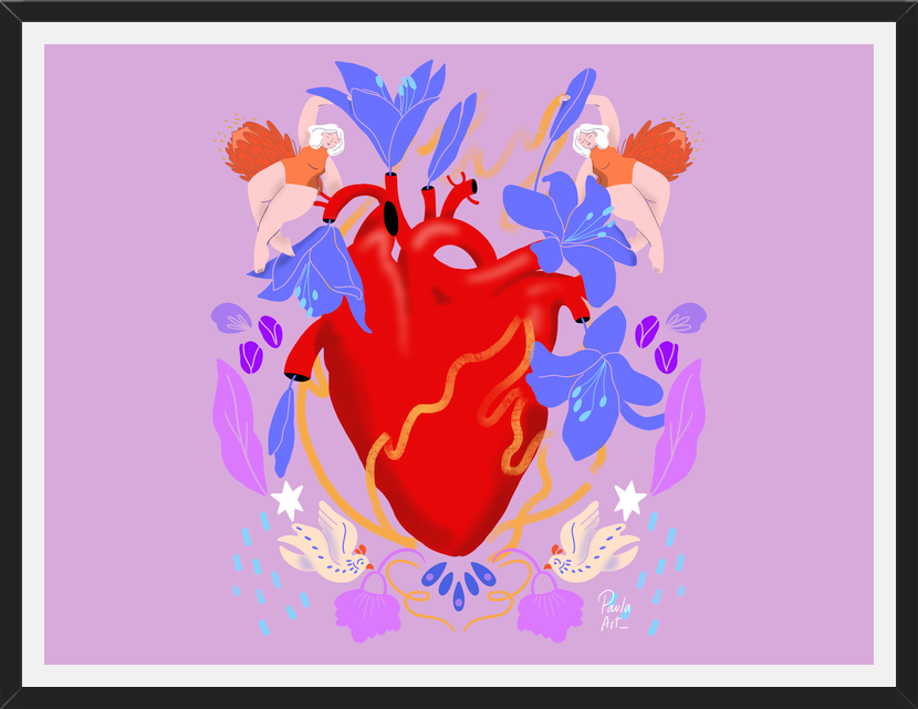 Cuadro Corazón Florido