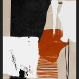Cuadro Abstracto Naranja Blanco y Negro II