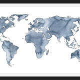 Cuadro Blue World Map