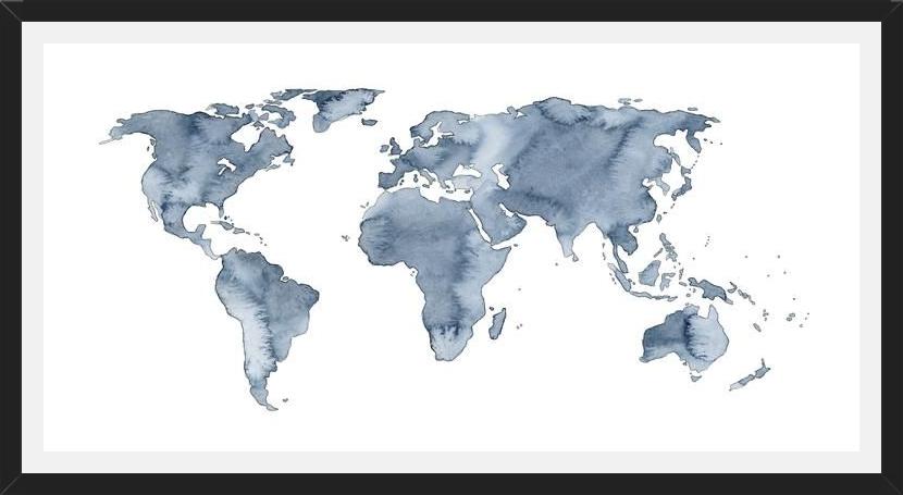 Cuadro Blue World Map