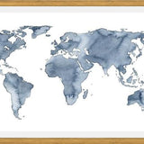 Cuadro Blue World Map