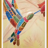 Cuadro Colibrí bebiendo néctar de una flor