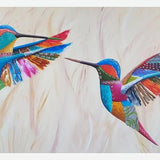 Cuadro Dulce encuentro (pareja de colibríes)