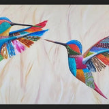 Cuadro Dulce encuentro (pareja de colibríes)