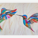 Cuadro Dulce encuentro (pareja de colibríes)