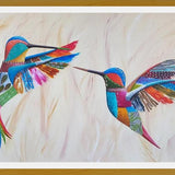 Cuadro Dulce encuentro (pareja de colibríes)