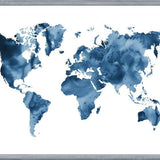 Cuadro Indigo blue world map