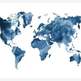 Cuadro Indigo blue world map