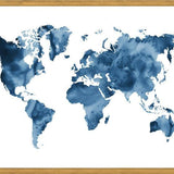 Cuadro Indigo blue world map