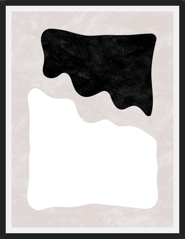 Cuadro Black and White Organic Waves