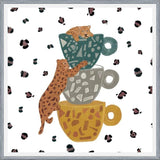Cuadro Leopard with coffee cups wild forest