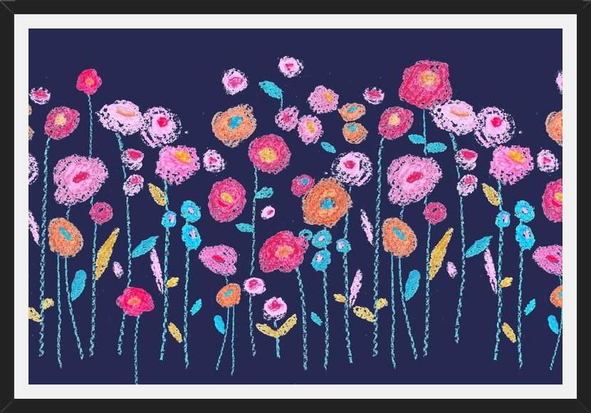 Cuadro crayon flowers