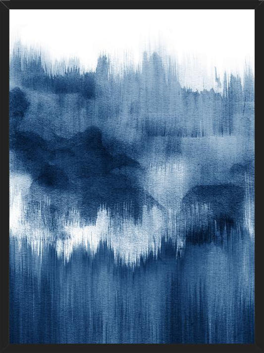 Cuadro Navy blue watercolor brush strokes