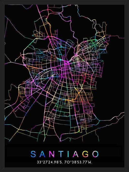 Cuadro Santiago Street Map