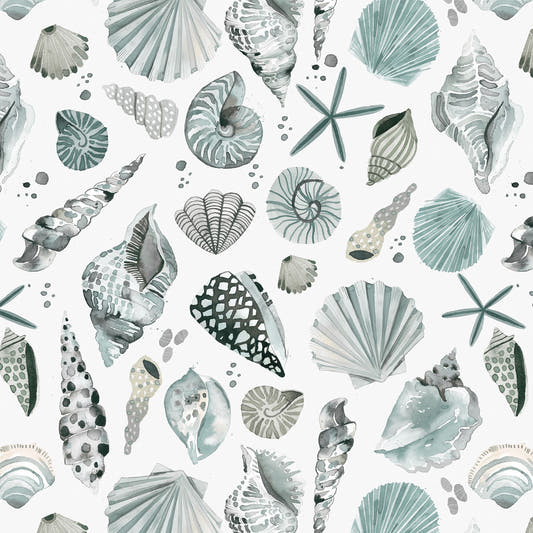 Mantel de Hule Sea Shells Ocean Blue
