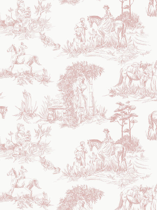 Papel Mural Toile de Jouy Rosa