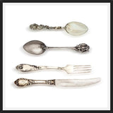 Cuadro cubiertos de plata