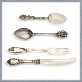 Cuadro cubiertos de plata