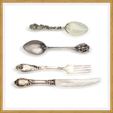 Cuadro cubiertos de plata