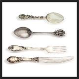 Cuadro cubiertos de plata