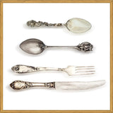 Cuadro cubiertos de plata