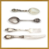 Cuadro cubiertos de plata