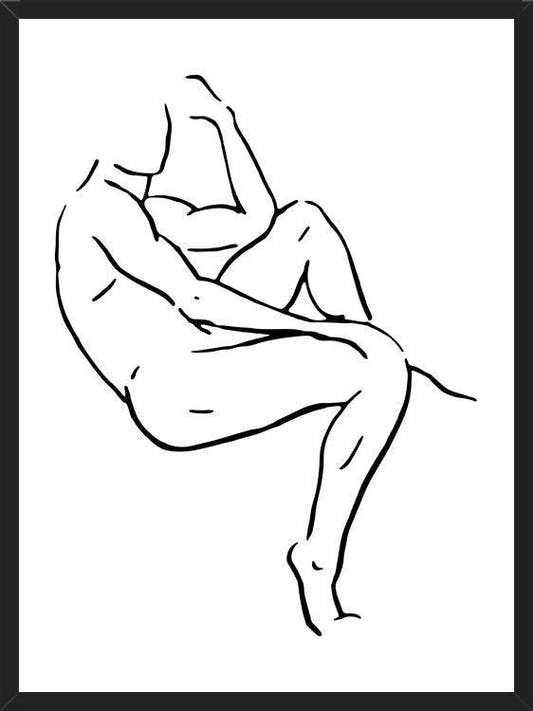 Cuadro Male body sketch 2 - Black and white