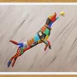 Cuadro Perro atrapando una pelota