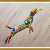 Cuadro Perro atrapando una pelota