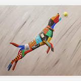 Cuadro Perro atrapando una pelota