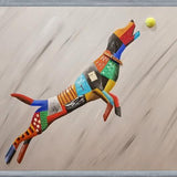 Cuadro Perro atrapando una pelota