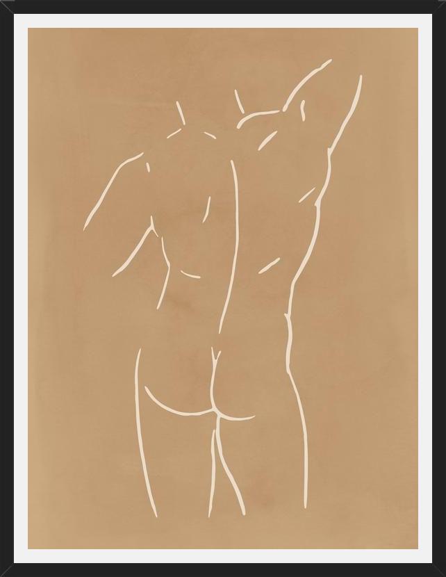 Cuadro Male body sketch - Camel