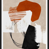 Cuadro Abstracto Naranja Blanco y Negro I