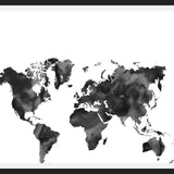 Cuadro Black and white world map
