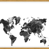 Cuadro Black and white world map