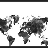Cuadro Black and white world map