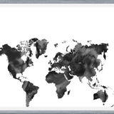 Cuadro Black and white world map