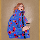 Cuadro Mujer Lluvia Florida