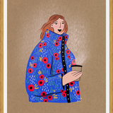 Cuadro Mujer Lluvia Florida