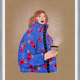 Cuadro Mujer Lluvia Florida