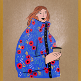 Cuadro Mujer Lluvia Florida