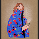 Cuadro Mujer Lluvia Florida